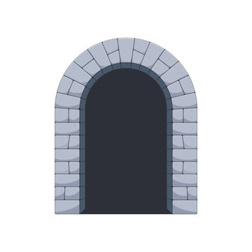 recommend clip art: Medieval tunnel entrance vector isolated on white background