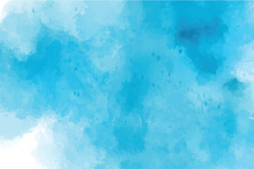 Watercolor blue water background. Hand painted watercolor sky and clouds, abstract watercolor background, vector illustration. watercolor painted for background. Stain artistic vector