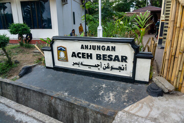 Information sign of Aceh Besar building at Pekan Kebudayaan Aceh or Aceh Cultural Week. 