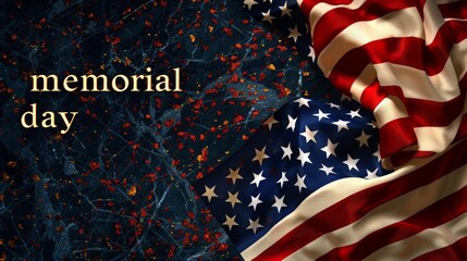 USA Memorial day, american flag with text