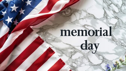 Fototapeta na wymiar USA Memorial day, american flag with text