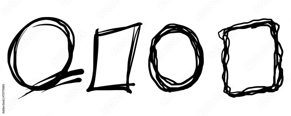 Poster hand drawn scribble line circles. doodle circular for message note mark design element. vector illus