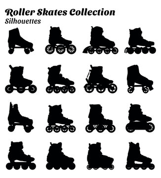 Roller Skate Silhouette Illustration Collection