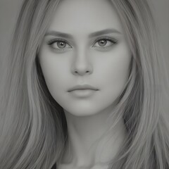 Fototapeta premium A closeup portrait of a woman with the face taking up the right two thirds of the frame