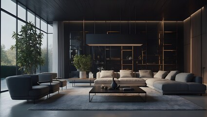 Fototapeta premium Create a 3D rendering of an ultramodern smart home