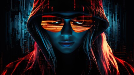 Cyberpunk style glitch black background: represents the future, suitable for game design. Website about technology or technology-related products
