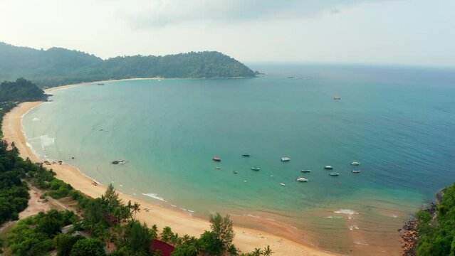 aerial view of the beach island