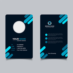 Simple Clean Blue Id Card Design  Professional Modern Identity Card Template Vector Design