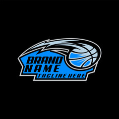 Obraz premium basketball flash logo design vector
