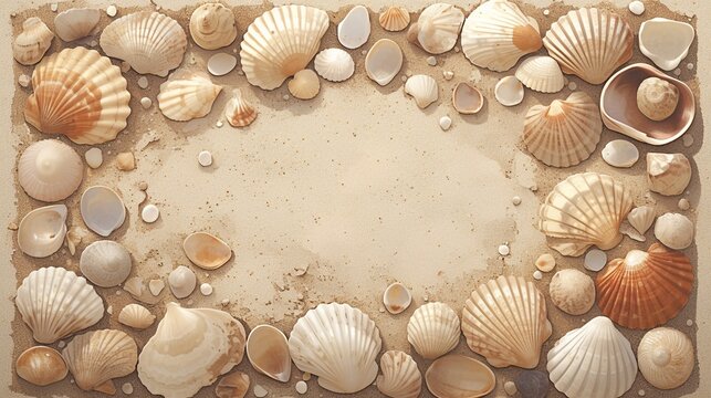 砂浜と貝殻のテクスチャー3