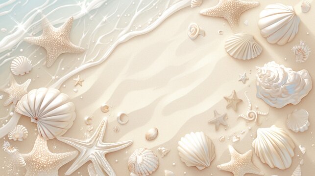 砂浜と貝殻のテクスチャー16