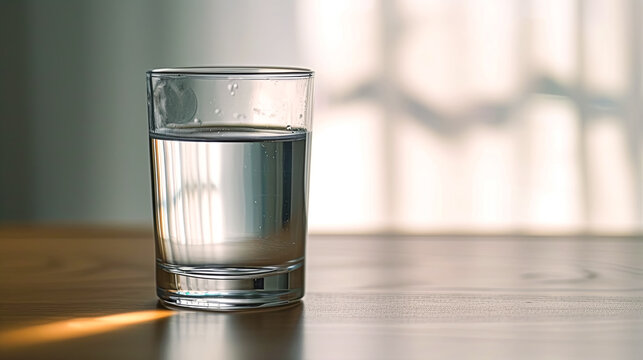 Fresh, clean water fills a glass, representing purity and refreshment.