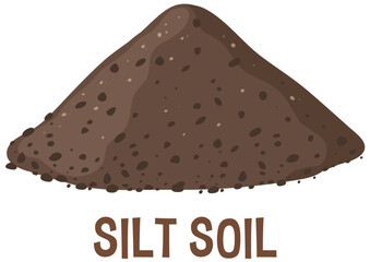 Cartoon image of a pile of silt soil.