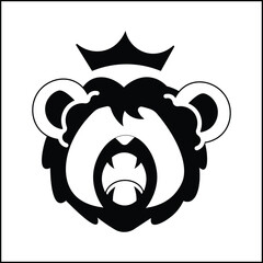 simple lion head silhouette illustration vector design in black and white and flat style. suitable for logos, icons, posters, advertisements, banners, companies, t-shirt designs, stickers, websites.