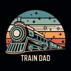 train station retro vintage t shirt design