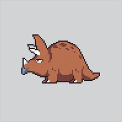 Pixel art illustration Triceratops. Pixelated Triceratops. Triceratops Dinosaur pixelated
for the pixel art game and icon for website and video game. old school retro.