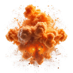 fiery explosions isolated on transparent background With clipping path, cut out. 3d render - obrazy, fototapety, plakaty