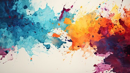 Bright Watercolor Paint Splatter Background