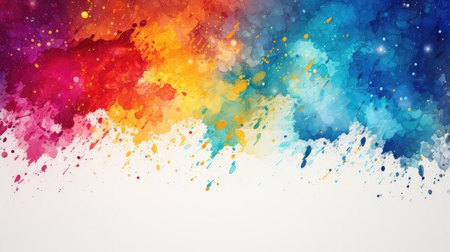 Bright Watercolor Paint Splatter Background