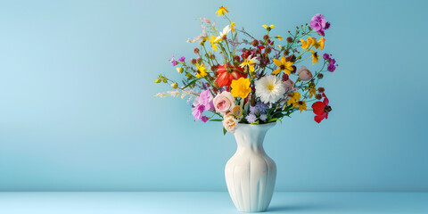 Pretty Wildflowers in a White Vintage Ceramic Vase