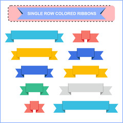 High-Quality Single Row Colored Ribbon Clipart and Vectors Assortment 
