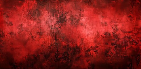 Fototapeta premium A vibrant abstract painting featuring bold red and black colors, showcasing dynamic brushstrokes and contrasting tones