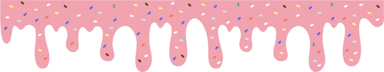 Realistic drip cream drops melt drops with sprinkles