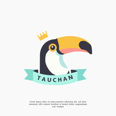 simple toucan head logo design template