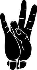 Hand rap sign icon simple style