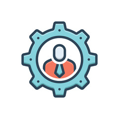 Color illustration icon for user stting