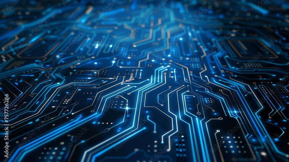 Aufkleber abstract circuit board pattern representing a futuristic cyberspace concept
