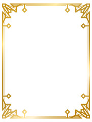 Decorative frames collection png transparent background, Art Deco gold frame vintage frame line geometric wedding label card frame