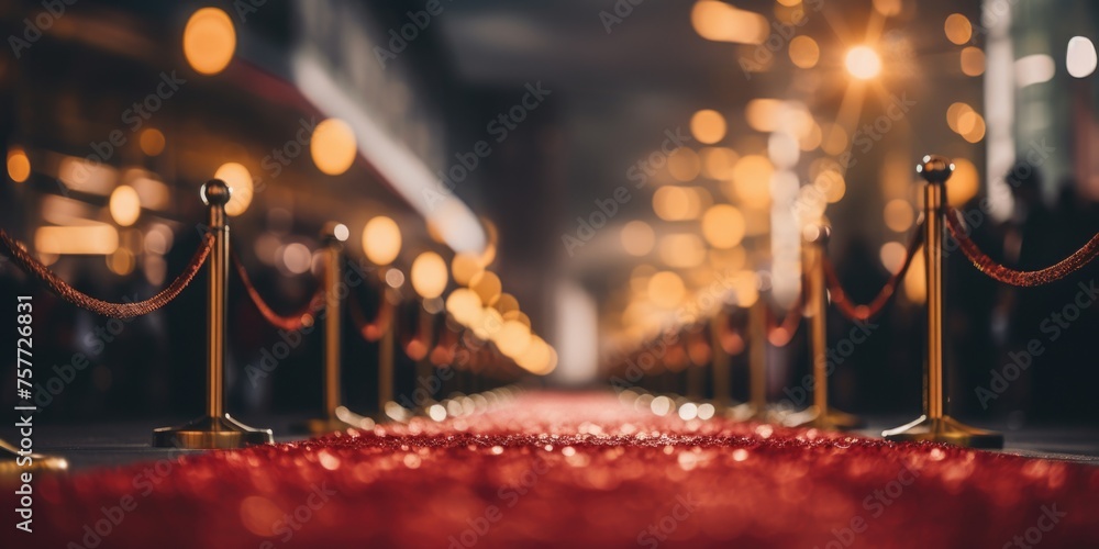 Poster red carpet with red border and red background