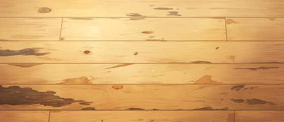 Illustration art of wooden floor bath in sun light