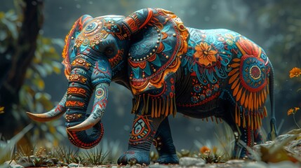 boho elephant animal illustratioboho elephant animal illustration Generative AIn Generative AI