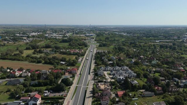 Beautiful Landscape Road Chelm Aerial View Poland
