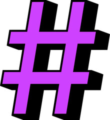 hastag symbol retro style decoration