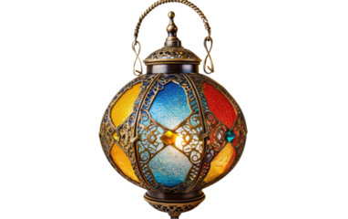 Decorative Arabic Lamp isolated on transparent Background