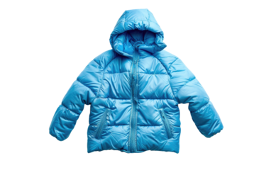 Winter Jacket in Baby Blue isolated on transparent Background