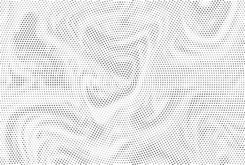 Abstract halftone black and white psychedelic seamless marble pattern with hallucination swirls. Vector liquid monochrome acrylic texture. Flow art. Tie dye simple artistic effect.	