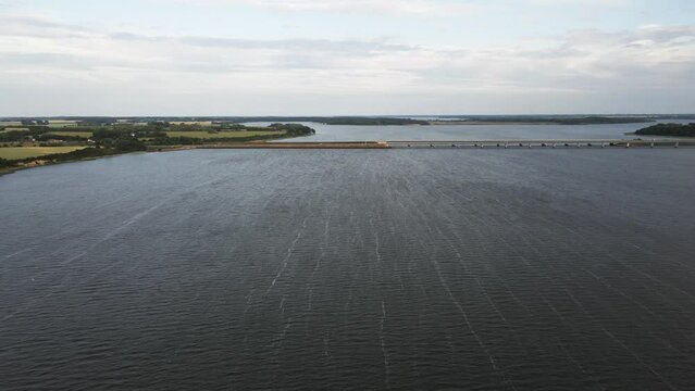 Flying parallel to the famous R&uuml;genbr&uuml;cke, connecting R&uuml;gen and Stralsung in Germany