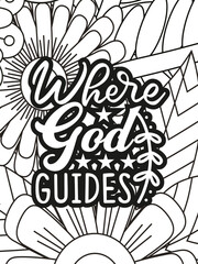 Religious quotes Coloring Book Pages Religious quotes for  Relaxation and Stress Relief on Flowers Patterns
