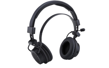 Wired Headphones in Black isolated on transparent Background