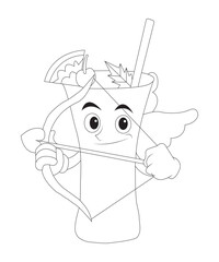 cocktail coloring page for kids and adults