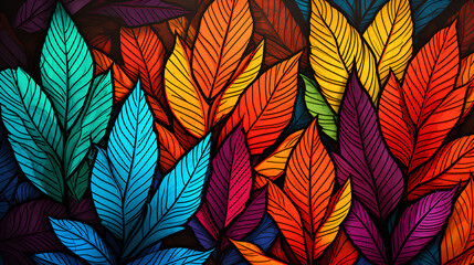 Abstract nature background. Colorful leaf .