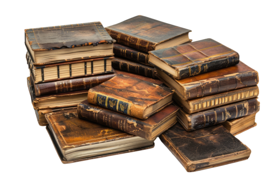 Vintage Novels isolated on transparent Background - Powered by Adobe