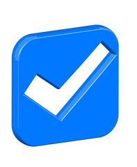 3d checklist sign icon checkmark, agreement, approved