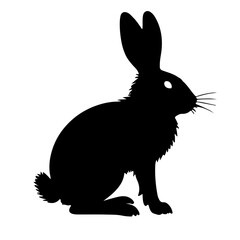 Obraz premium black silhouette of a easter rabbit on transparent background