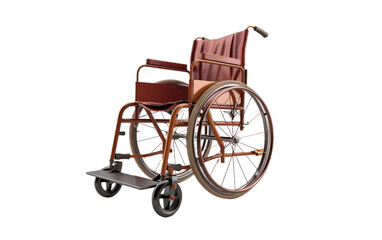 Fototapeta na wymiar Brown Wheelchair: A Study in Mobility isolated on transparent Background