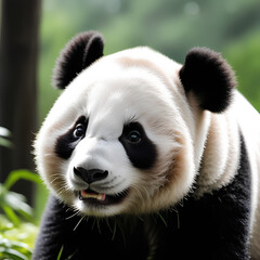 Naklejka premium 웃고 있는 귀여운 판다